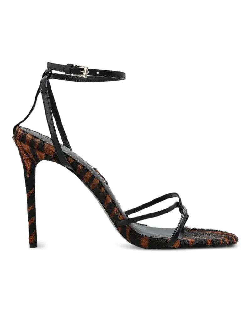 BLACK SUEDE STUDIO Miley Sandalen mit Tiger-Print - Braun Braun