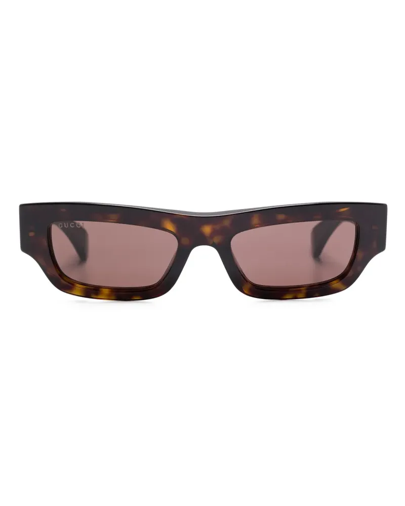 Gucci Sonnenbrille mit eckigem Gestell - Braun Braun