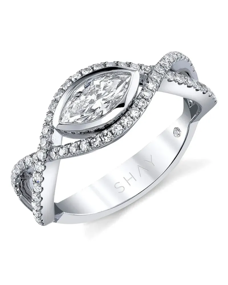 SHAY 18kt Vine Weißgoldring mit Diamant Weiß