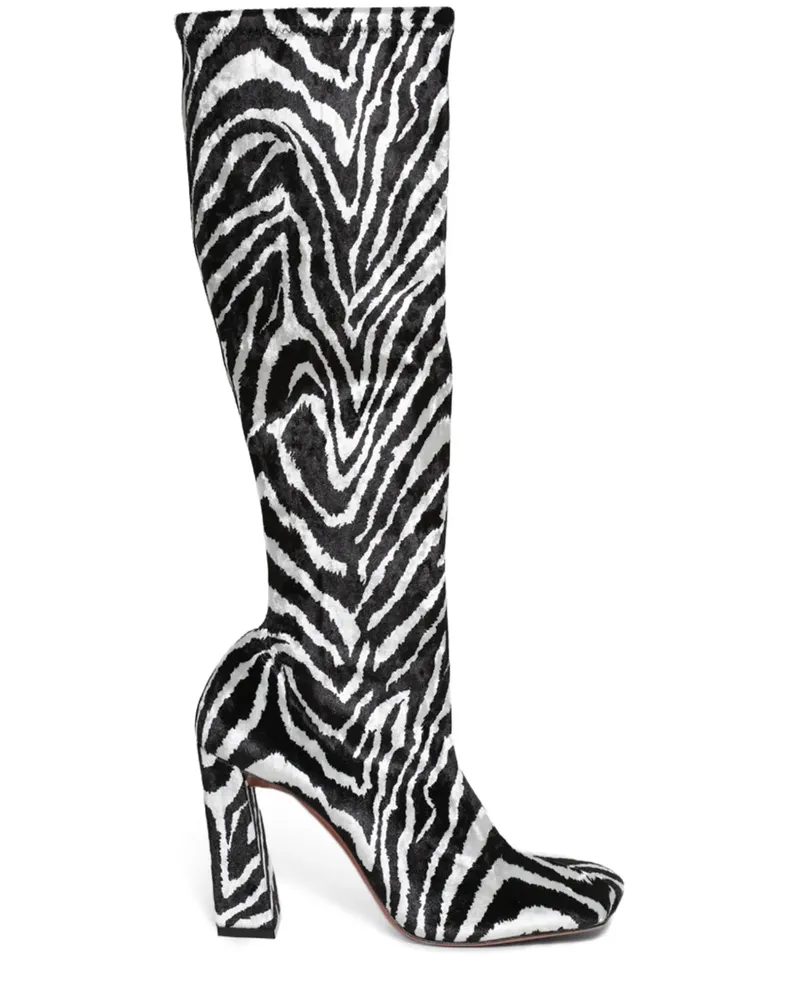 Amina Muaddi Marine Stiefel 95mm - Weiß Weiß