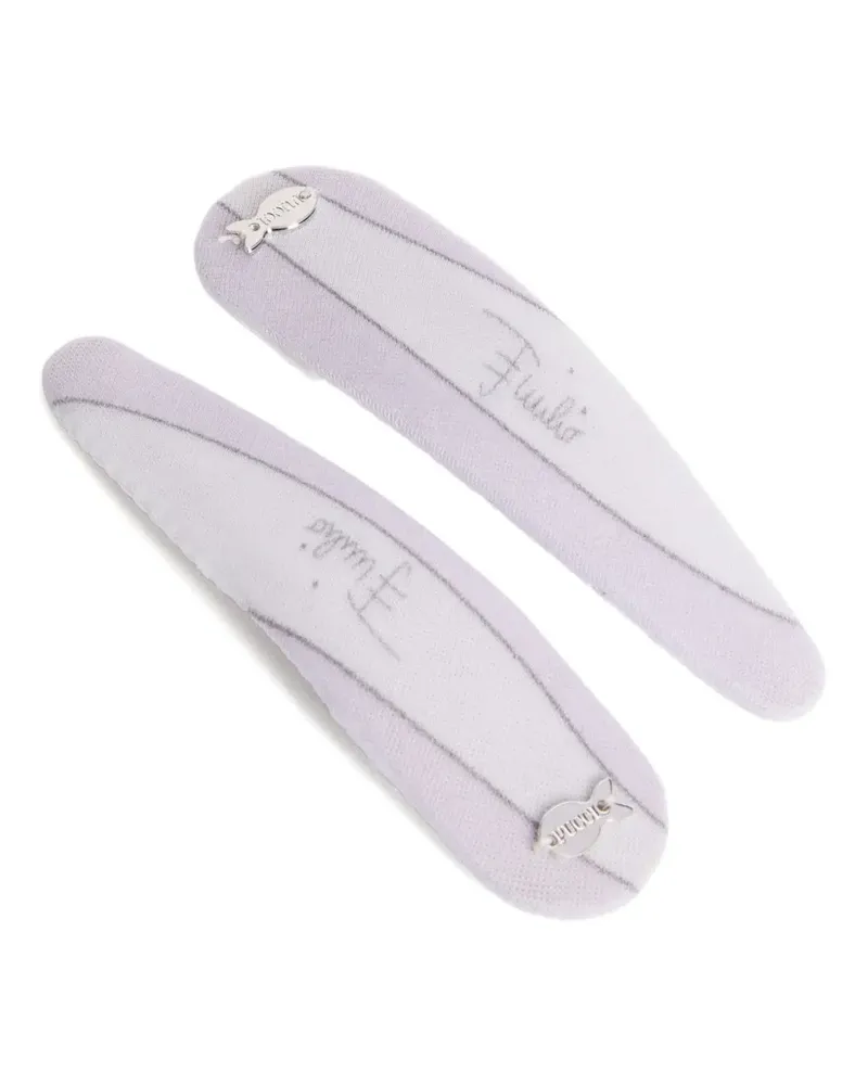 Emilio Pucci Haarspange mit Logo-Print - Violett Violett