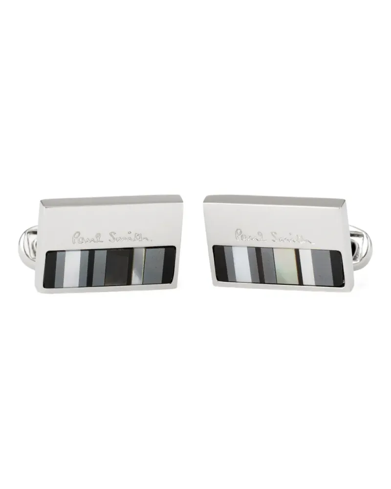 Paul Smith logo-engraved cufflink - Silber Silber