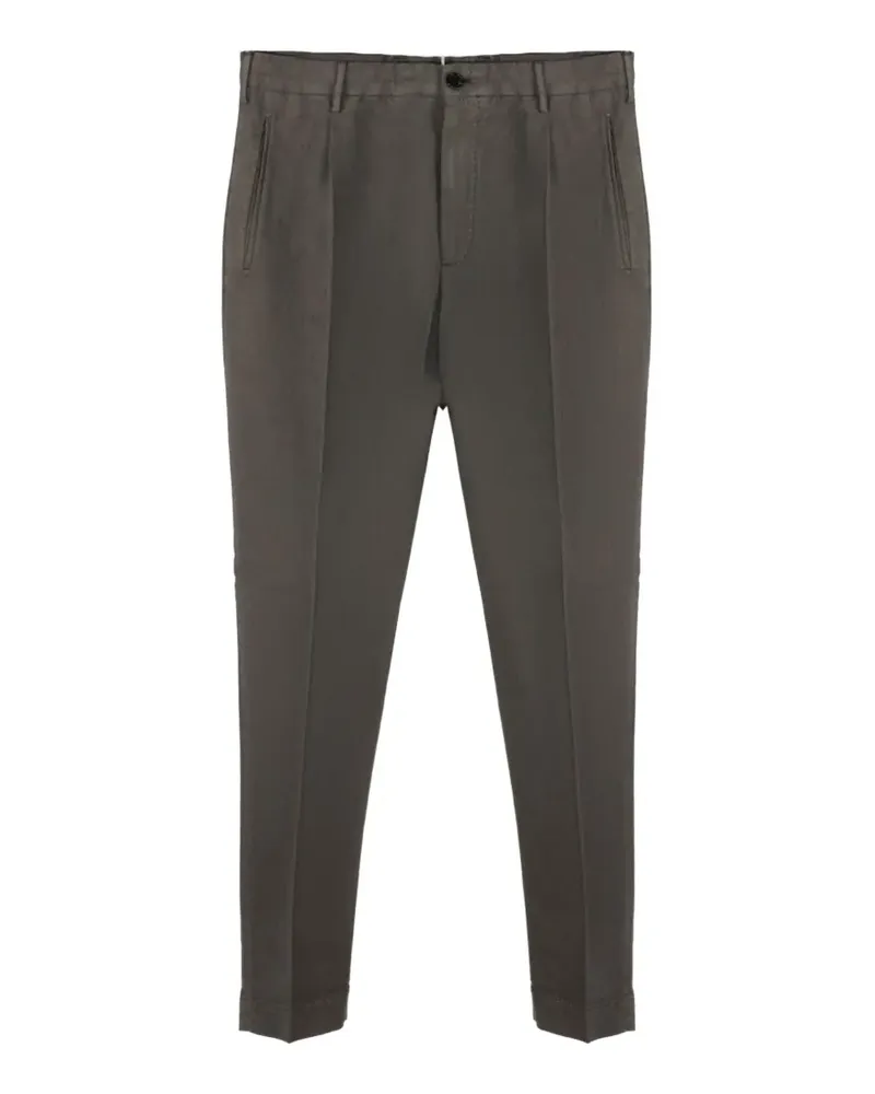 Incotex Twill-Hose mit Bundfalten - Grau Grau