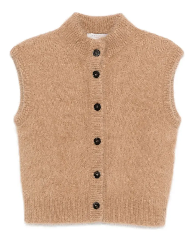 Antonelli Firenze Geknöpfter Cardigan mit Stehkragen - Nude Nude