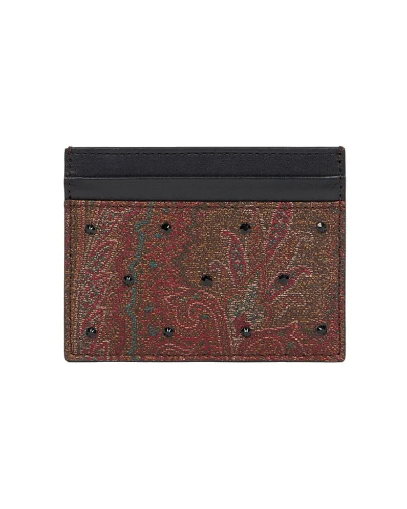 Etro Paisley-Kartenetui mit Strass - Braun Braun