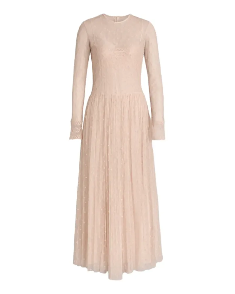 Alberta Ferretti Besticktes Kleid mit Spitzenborten - Rosa Rosa