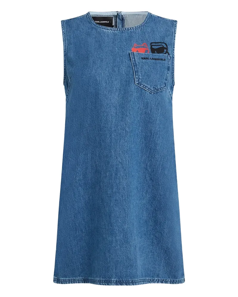 Karl Lagerfeld Ikon Duo Jeanskleid mit Skizzen - Blau Blau