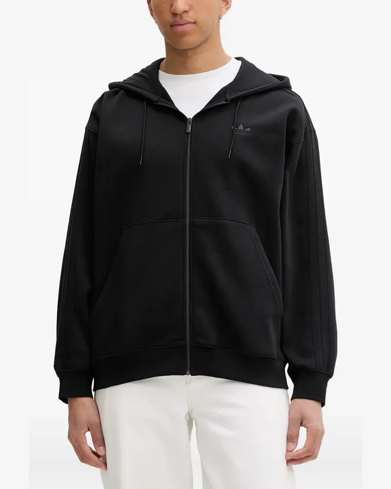 adidas Adicolor oversize zip-up hoodie - Schwarz Schwarz