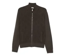 Gesteppter Cardigan mit Reißverschluss - Braun
