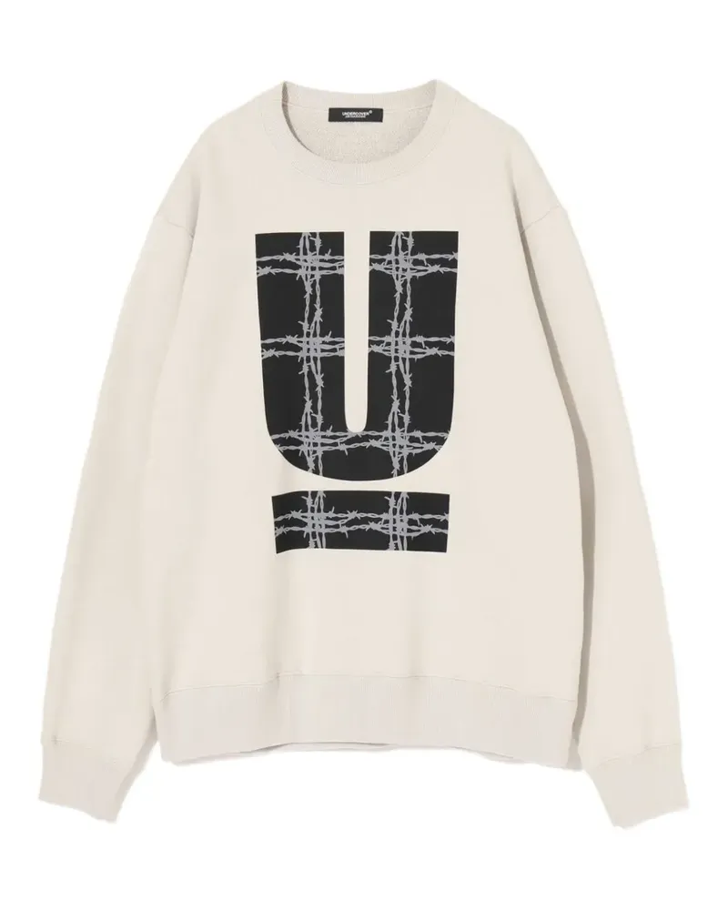 Undercover logo-print barbed-wire sweater - Nude Nude