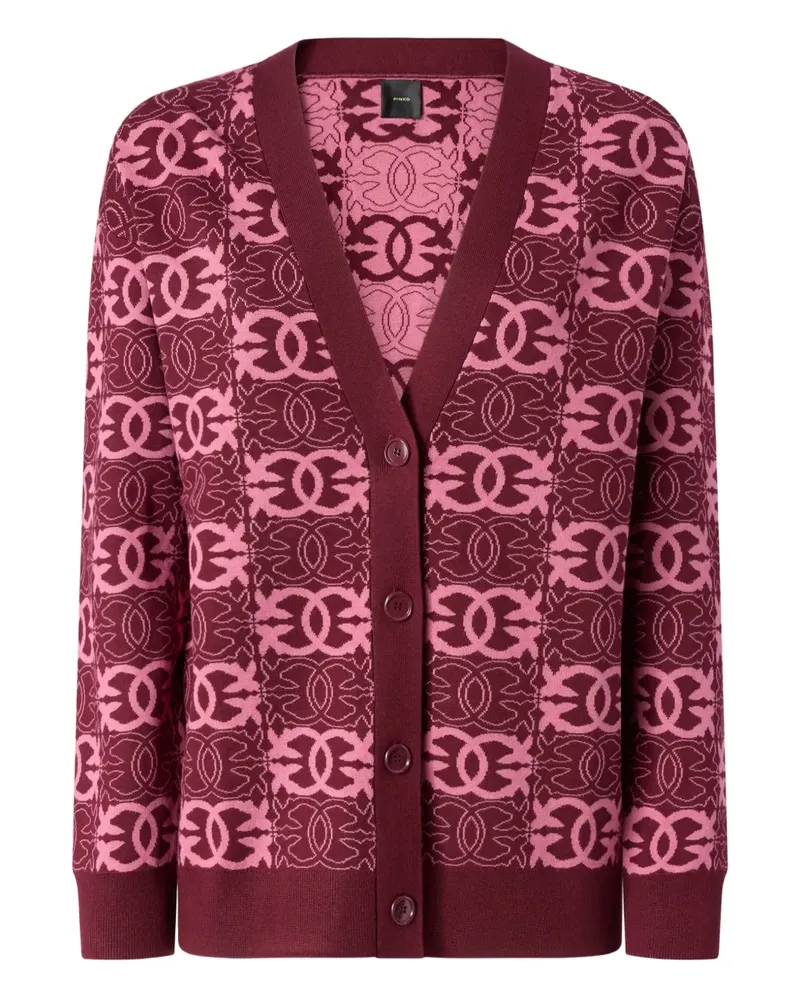Pinko Cardigan mit Love Bird-Intarsien - Rot Rot
