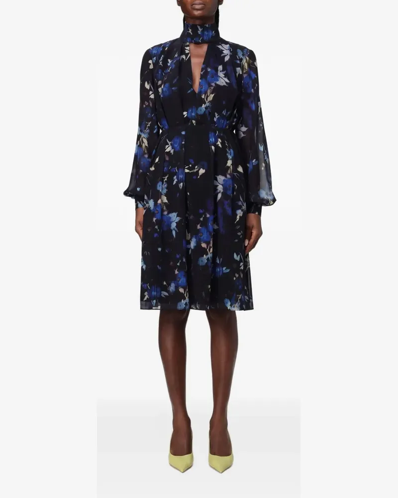 Hanita Minikleid mit Blumenprint - Schwarz Schwarz