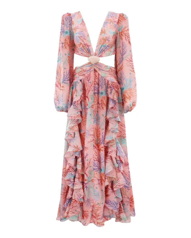 Pat Bo Gerüschtes Strandkleid mit Cut-Out - Rosa Rosa