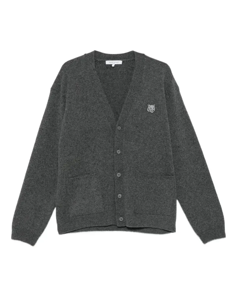 Kitsuné Fox Head-patch cardigan - Grau Grau