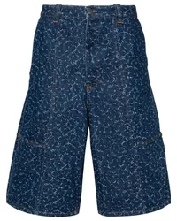 Kitsuné Jeans-Shorts mit Abstract Daisy-Print Blau