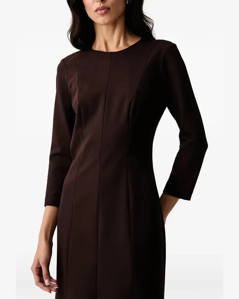 Luisa Spagnoli Ghedi panelled-flared midi dress - Braun Braun