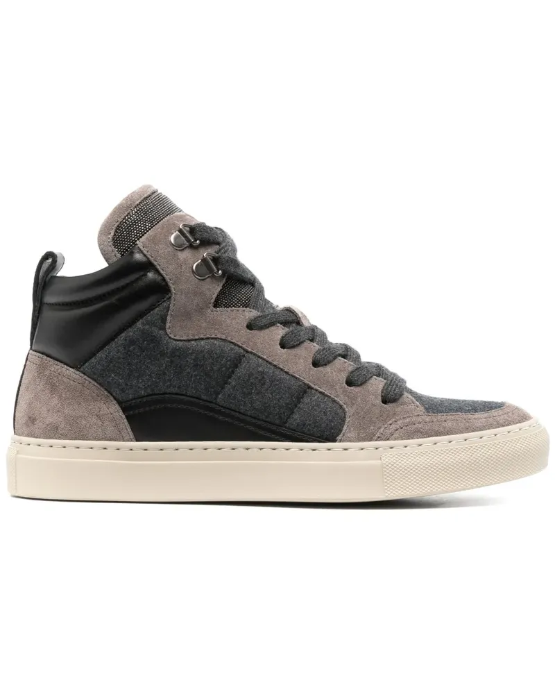 Brunello Cucinelli High-Top-Sneakers mit Einsätzen - Grau Grau
