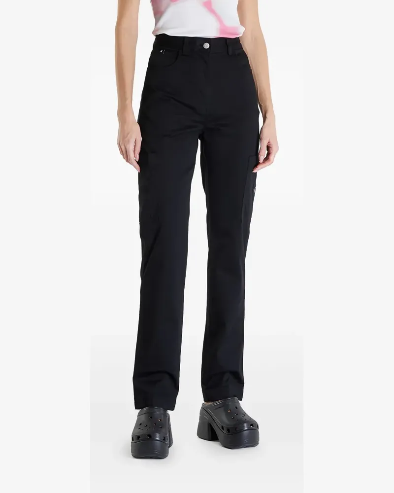 Calvin Klein Cargohose mit Logo-Applikation - Schwarz Schwarz