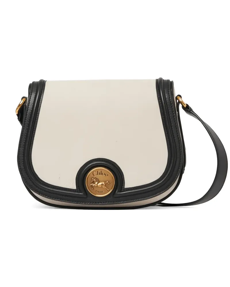 Chloé logo-plaque shoulder bag - Nude Nude