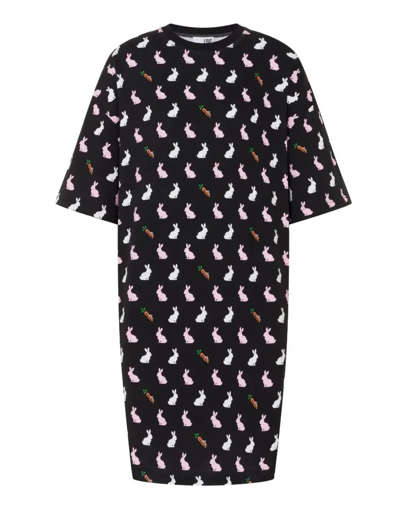 Moschino Schweres Kleid aus Baumwolle mit Print - Schwarz Schwarz