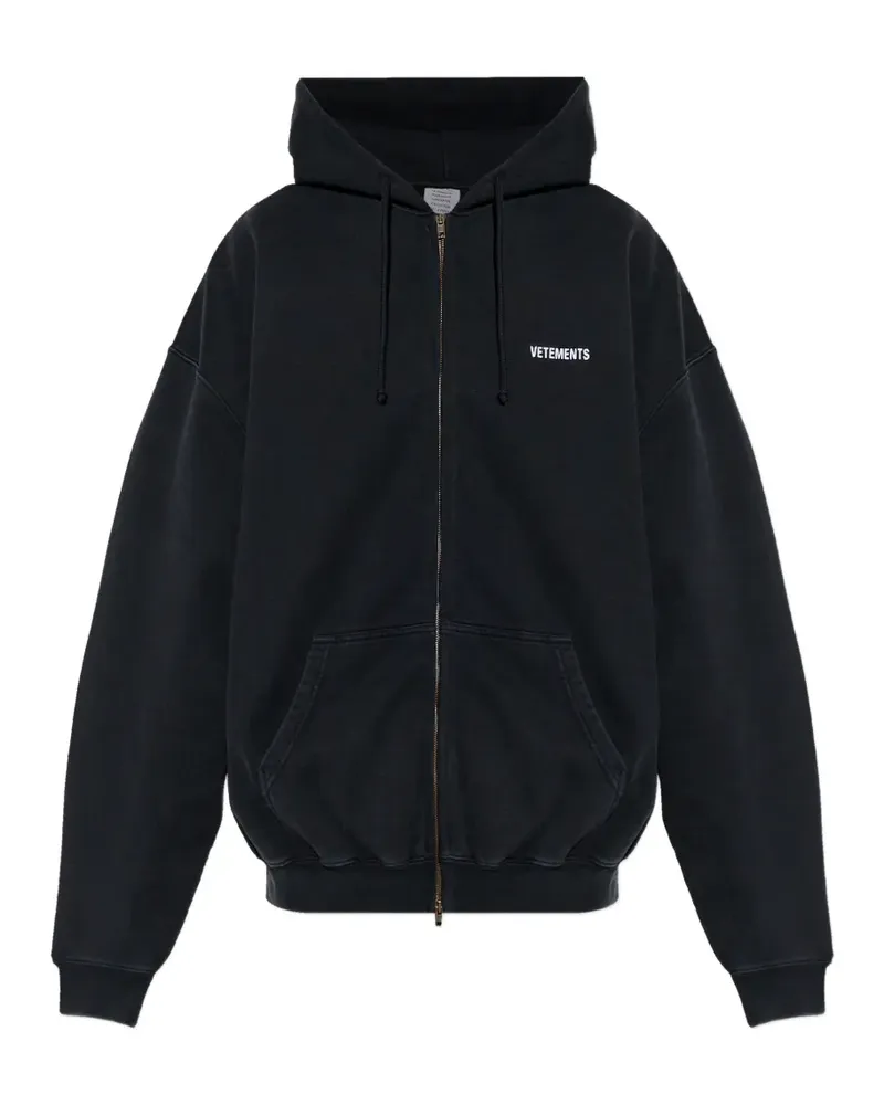 VETEMENTS Kapuzenjacke mit kurzem Detail - Schwarz Schwarz