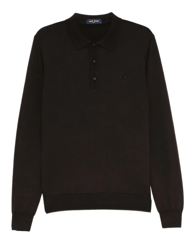 Fred Perry Langärmeliges Poloshirt - Braun Braun