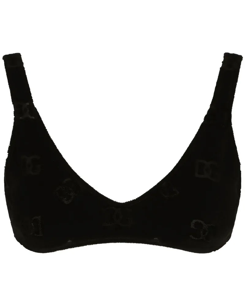 Dolce & Gabbana Bralette-Top mit DG-Logo - Schwarz Schwarz