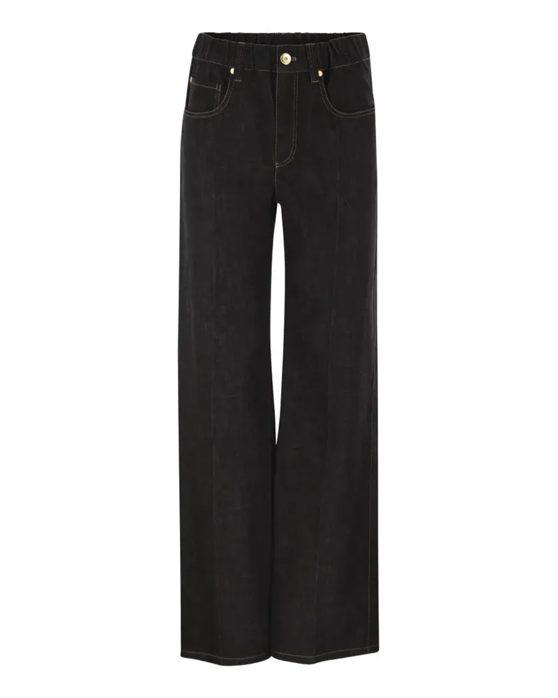 Brunello Cucinelli Jeans mit weitem Bein - Schwarz Schwarz