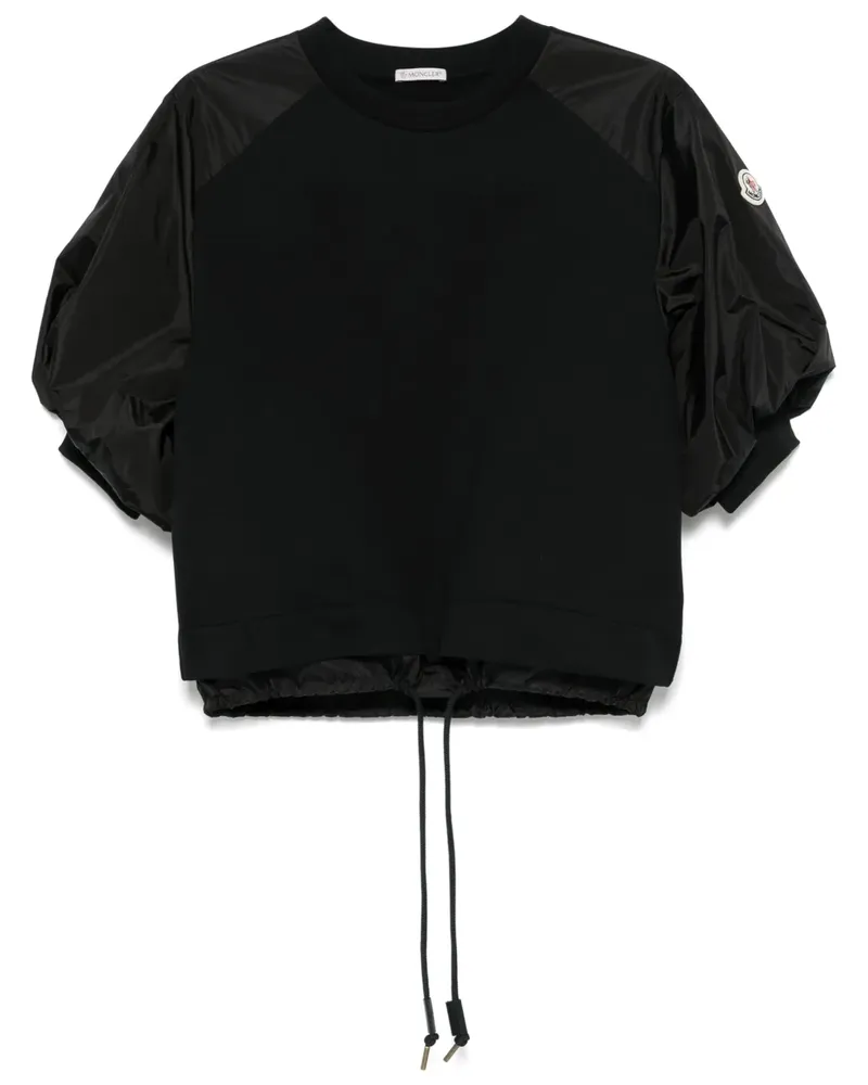 Moncler T-Shirt mit Kontrastärmeln - Schwarz Schwarz