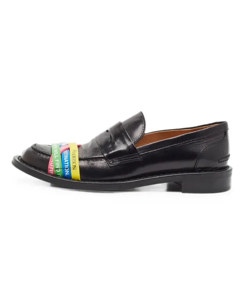 J.W.Anderson elastic band penny loafers - Schwarz Schwarz