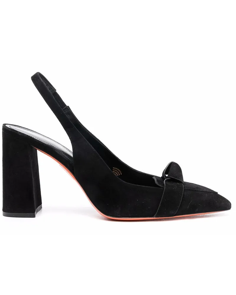 Santoni Verzierte Slingback-Pumps 95mm - Schwarz Schwarz
