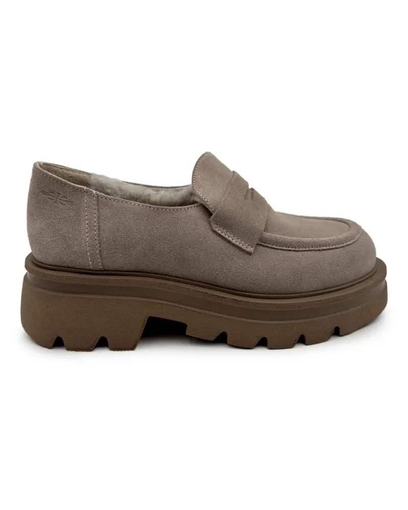 Patrizia Bonfanti Karo Loafer aus Wildleder - Braun Braun