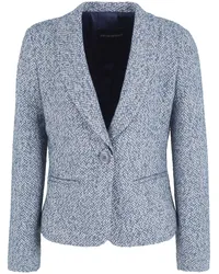 Emporio Armani Cropped-Jacke mit Hahnentrittmuster Blau