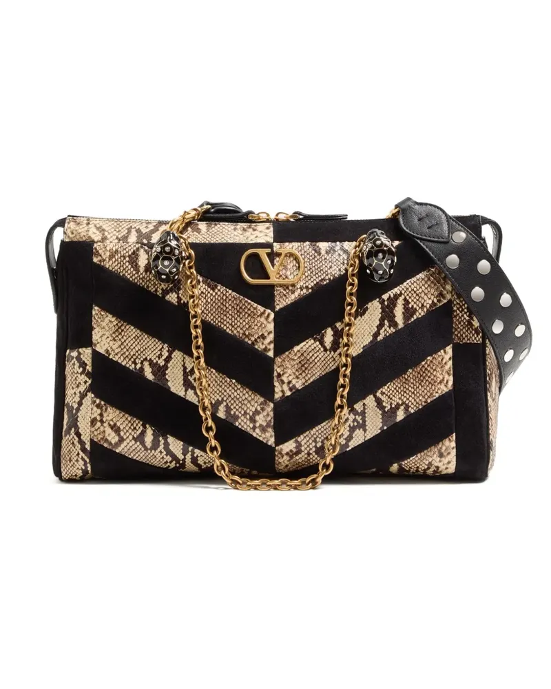 Valentino Garavani Panthea Schultertasche im Patchwork-Design - Schwarz Schwarz