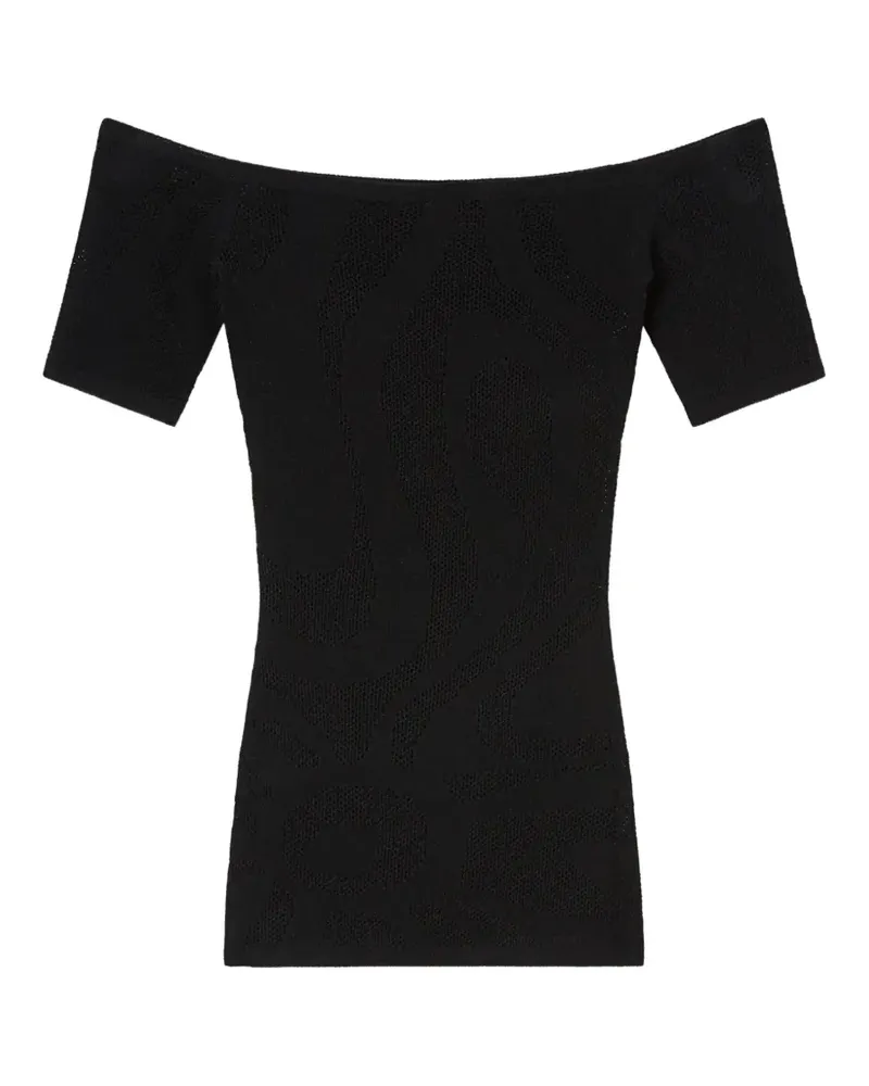 Emilio Pucci short-sleeved top in Marmo jacquard - Schwarz Schwarz