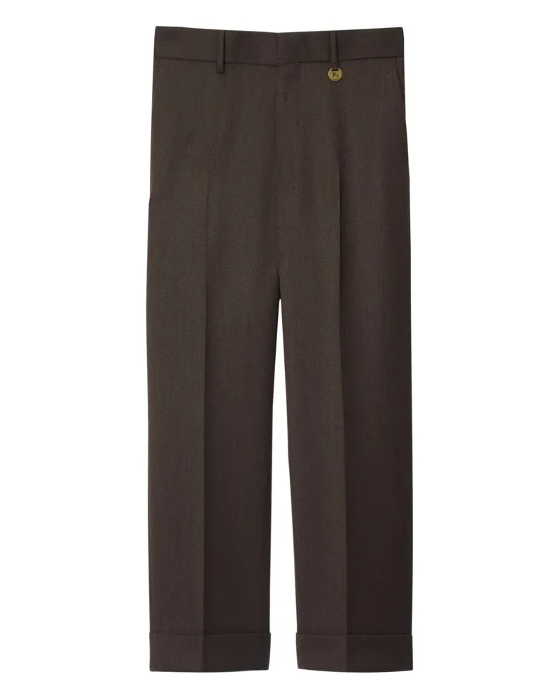 Burberry Hose mit Fischgrätenmuster - Braun Braun