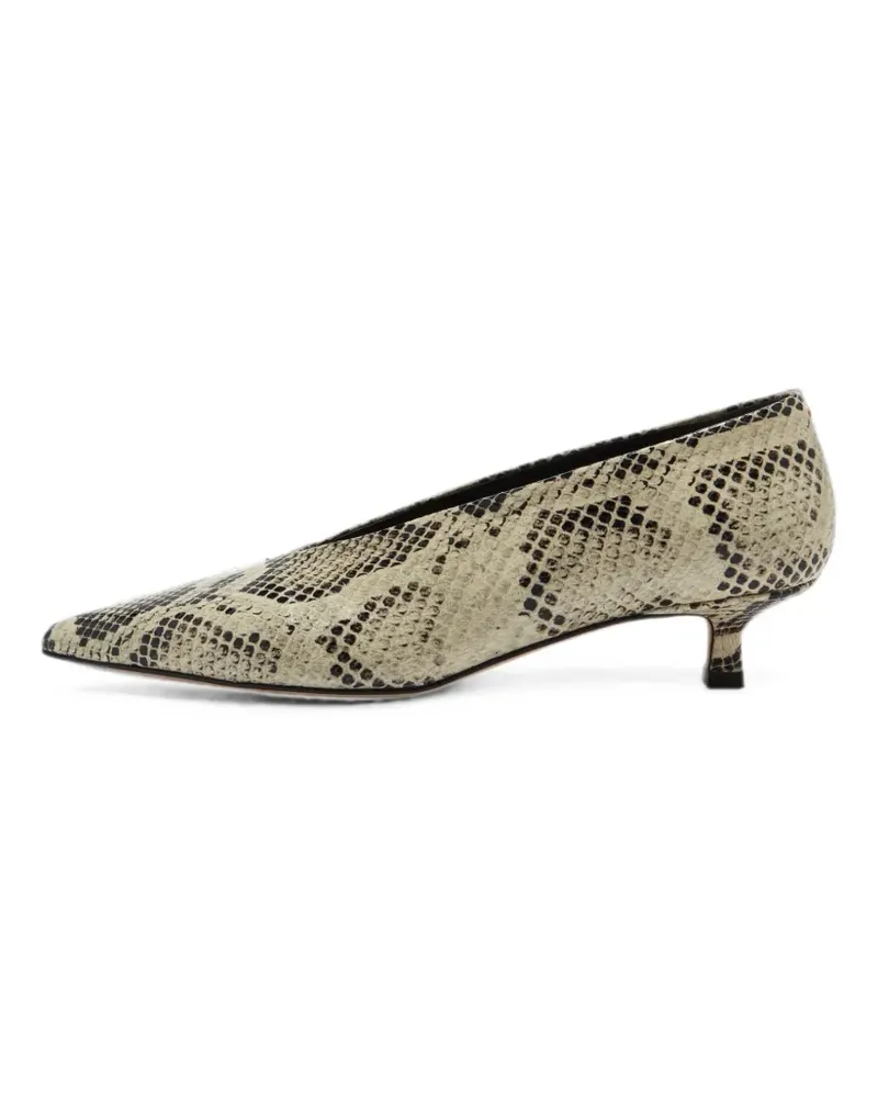 aeyde Spitze Clara Pumps mit Schlangeneffekt - Nude Nude