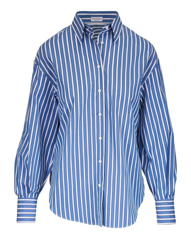 Brunello Cucinelli Gestreiftes Hemd - Blau Blau