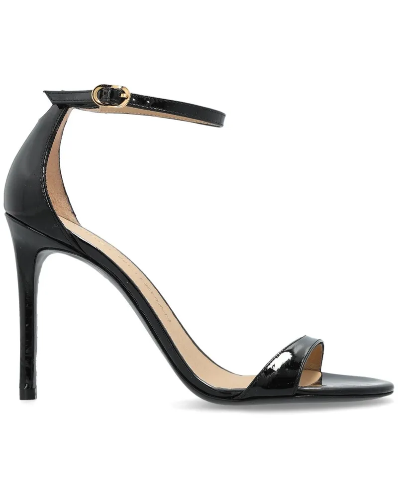 Stuart Weitzman Sandalen aus Leder 100mm - Schwarz Schwarz