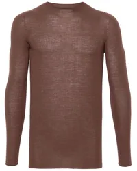 Rick Owens Gerippter Strickpullover Braun