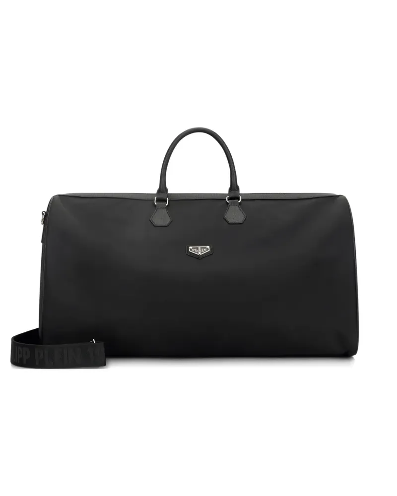 Philipp Plein Reisetasche mit Logo-Schild - Schwarz Schwarz