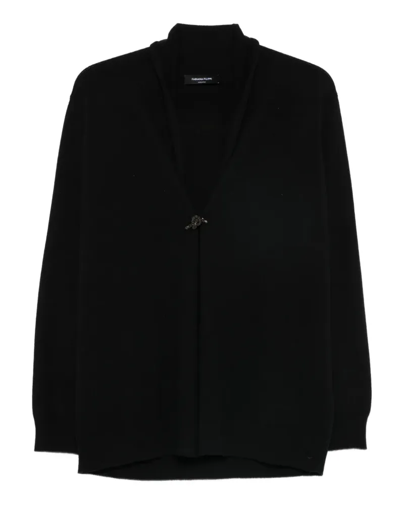 Fabiana Filippi Cardigan mit verziertem Schalkragen - Schwarz Schwarz