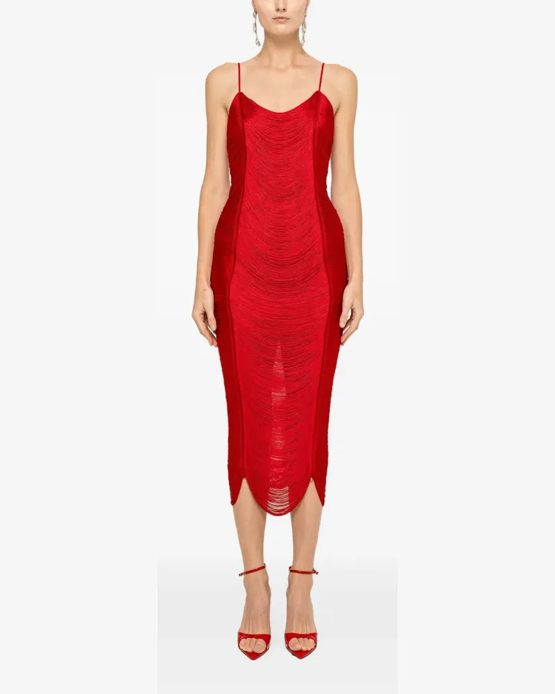 NISSA Midikleid mit Fransen - Rot Rot