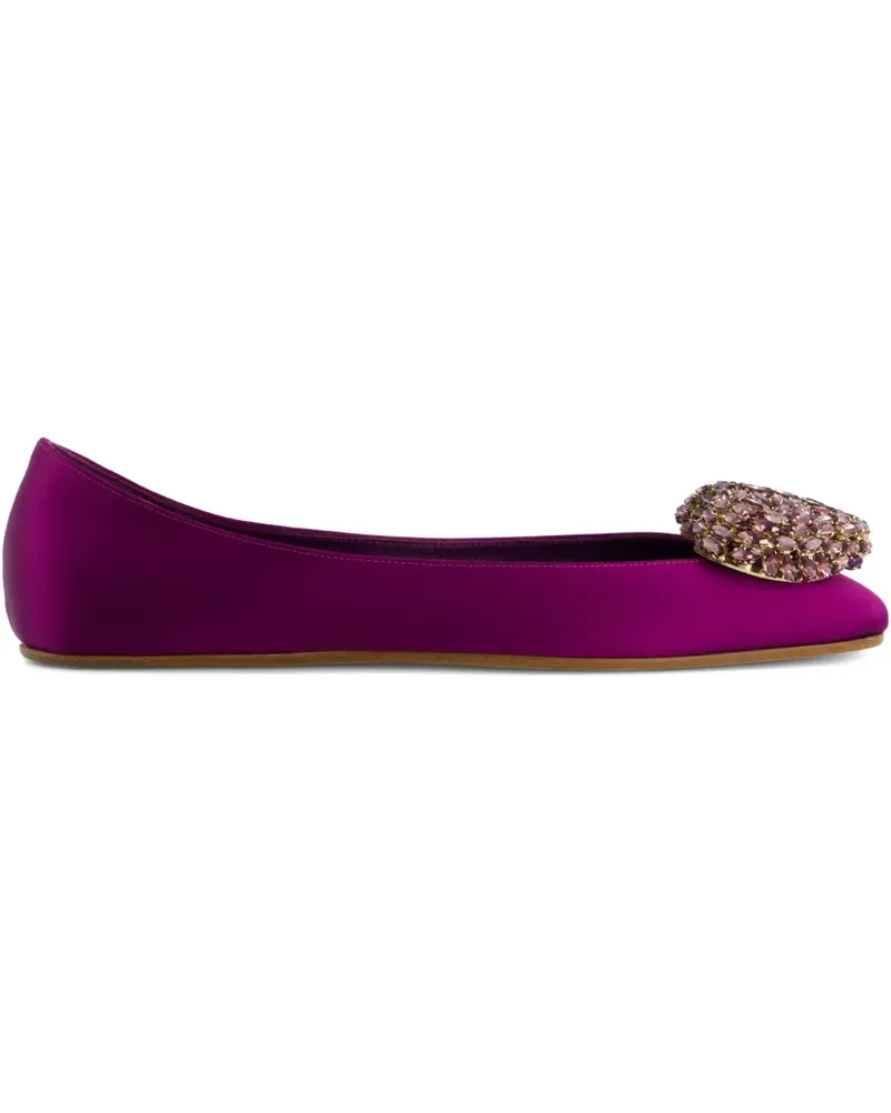 Giambattista Valli Satin-Ballerinas mit Herzdetail - Violett Violett