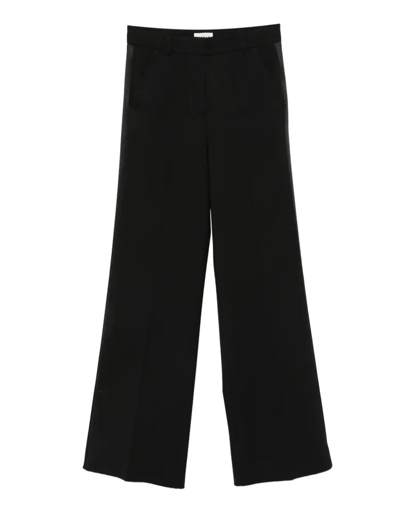P.A.R.O.S.H. P.A.R.O H. Bügelfaltenhose mit Satinbesatz - Schwarz Schwarz