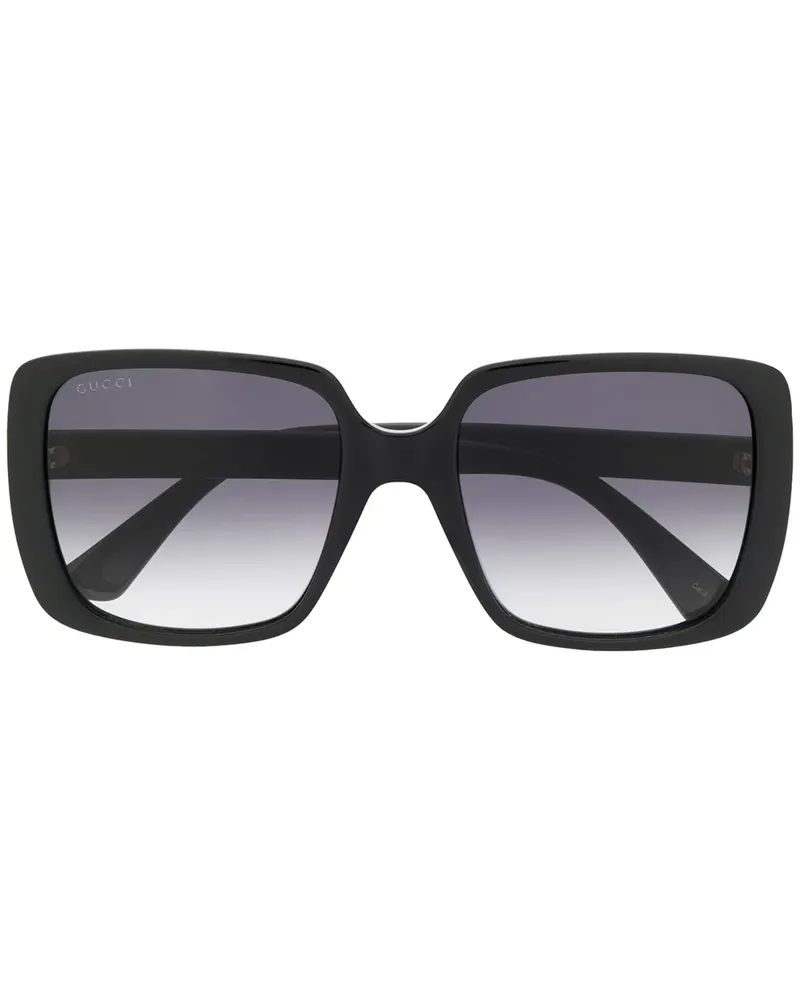 Gucci Eckige Sonnenbrille - Schwarz Schwarz