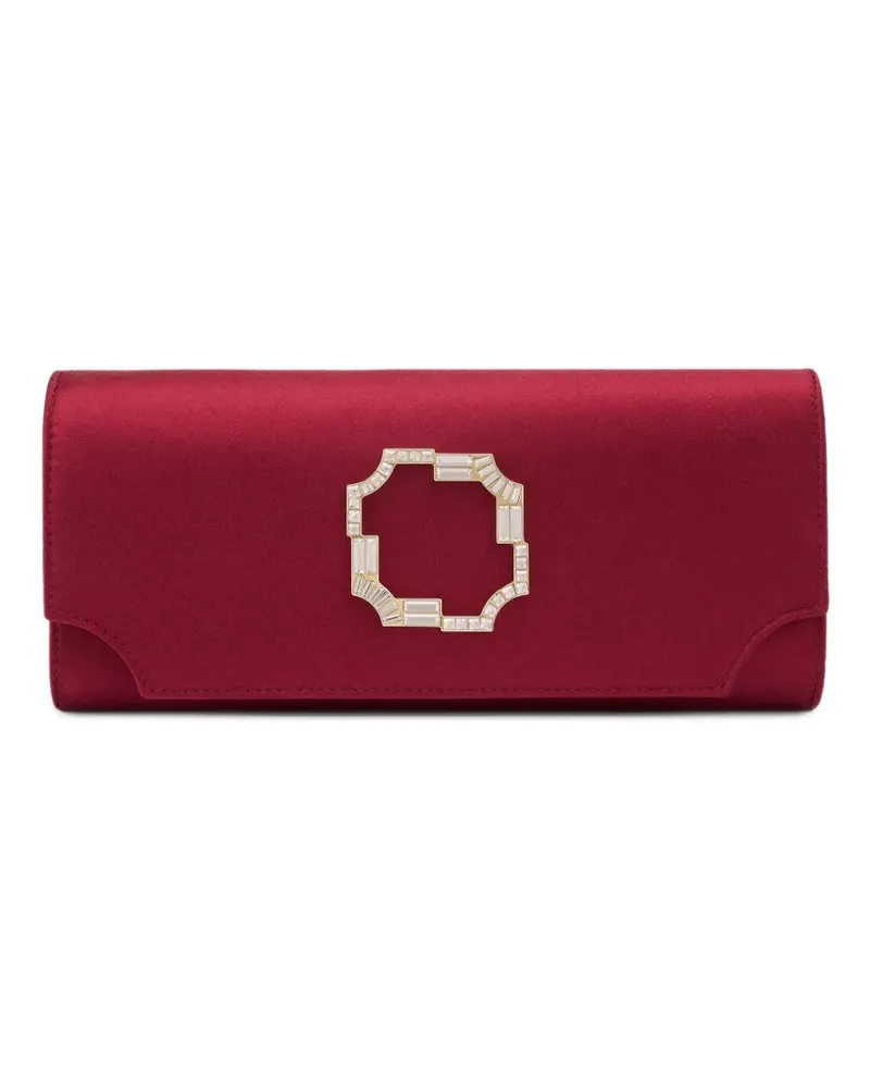 Malone Souliers Vivien Clutch aus Satin mit Kristallen - Rot Rot