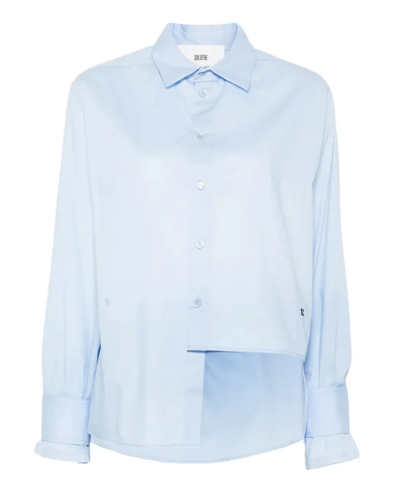 SOLOTRE asymmetric embroidered shirt - Blau Blau