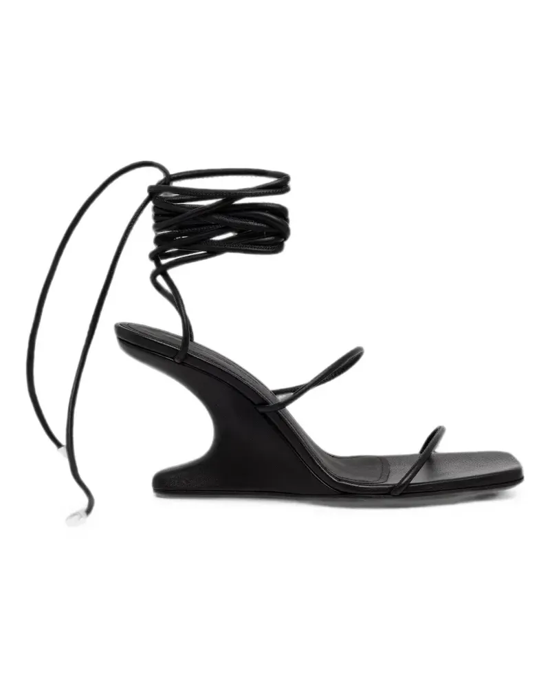 Rick Owens Lilies Cantilever lace-up wedge sandals - Schwarz Schwarz
