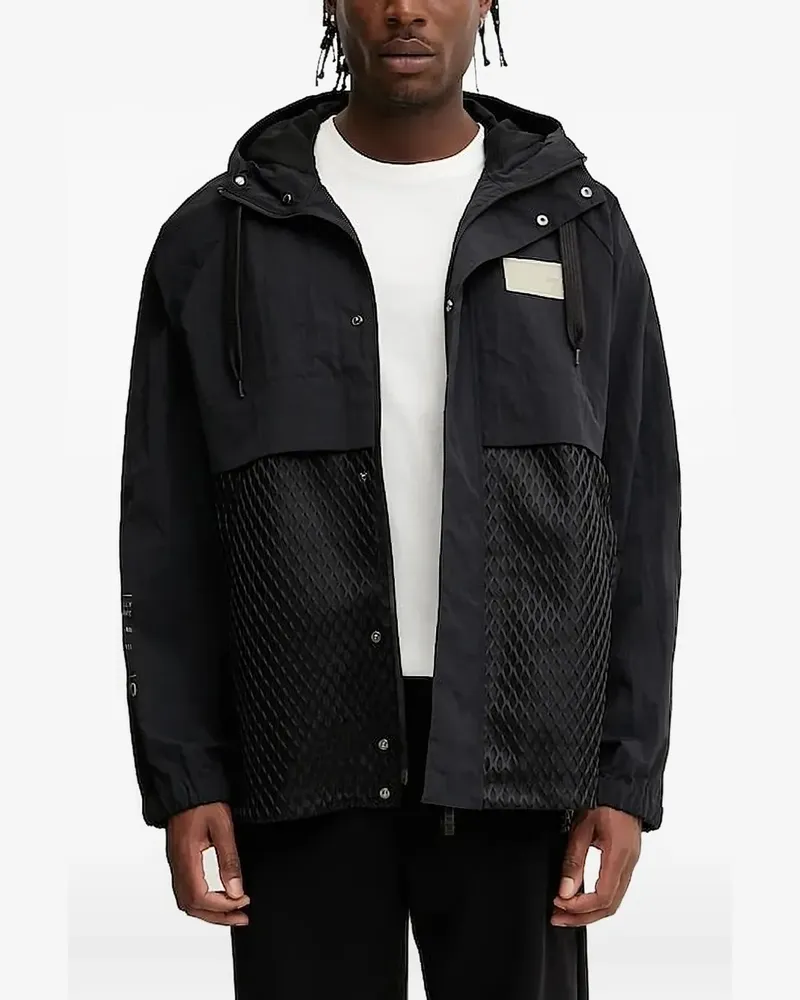 EA7 Kapuzenjacke mit Mesh-Einsätzen - Schwarz Schwarz